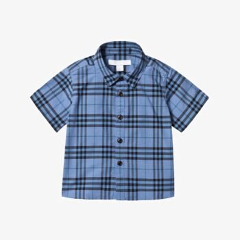Camisa Infantil Burberry Xadrez Manga Curta